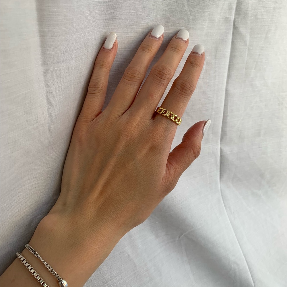 Bold Gold Chain Ring - Mini - Picture 7 of 7